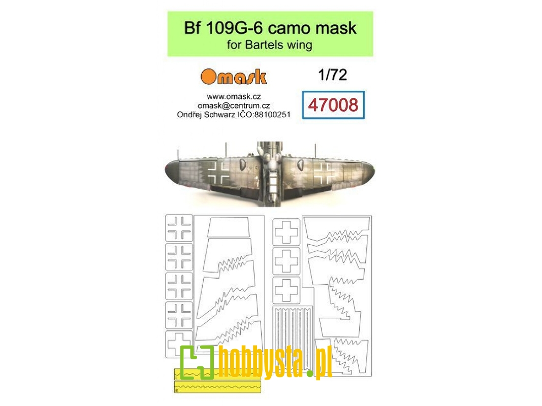 Bf 109g-6 Camo Mask For Bartels Wing - image 1 Bf 109g-6 Camo Mask For Bartels Wing - image 1