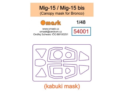 Mig-15 / Mig-15 Bis - Canopy Mask (For Bronco Kits) - image 1