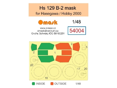 Henschel Hs-129 B-2 Masks (For Hasegawa / Revell / Hobby 2000 Kits) - image 1