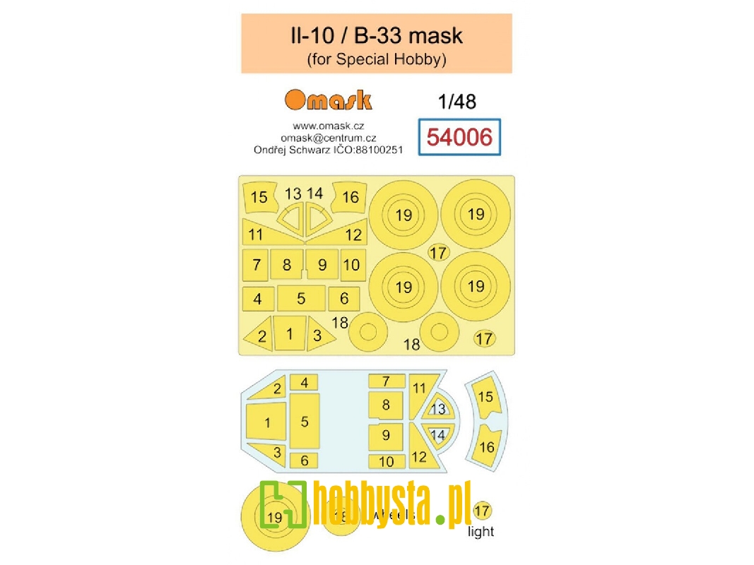 Ilyushin Il-10 / Avia B-33 Masks (For Special Hobby Kits) - image 1 Ilyushin Il-10 / Avia B-33 Masks (For Special Hobby Kits) - image 1