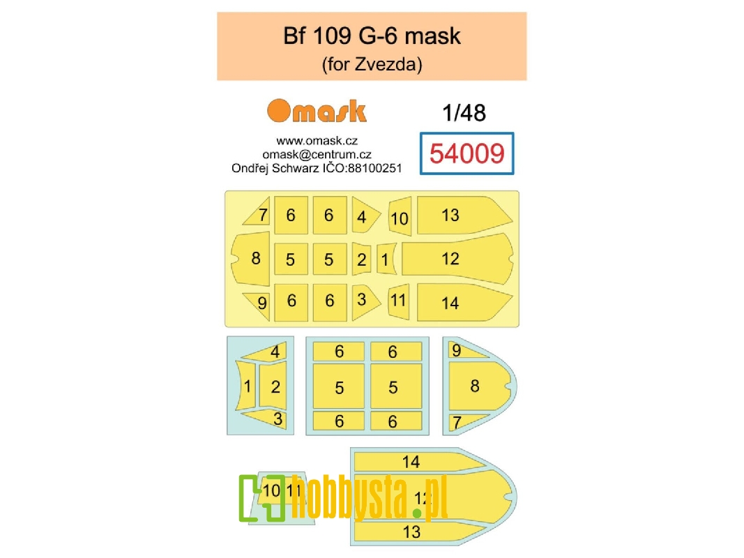 Messerschmitt Bf 109 G-6 Masks (For Zvezda Kits) - image 1 Messerschmitt Bf 109 G-6 Masks (For Zvezda Kits) - image 1