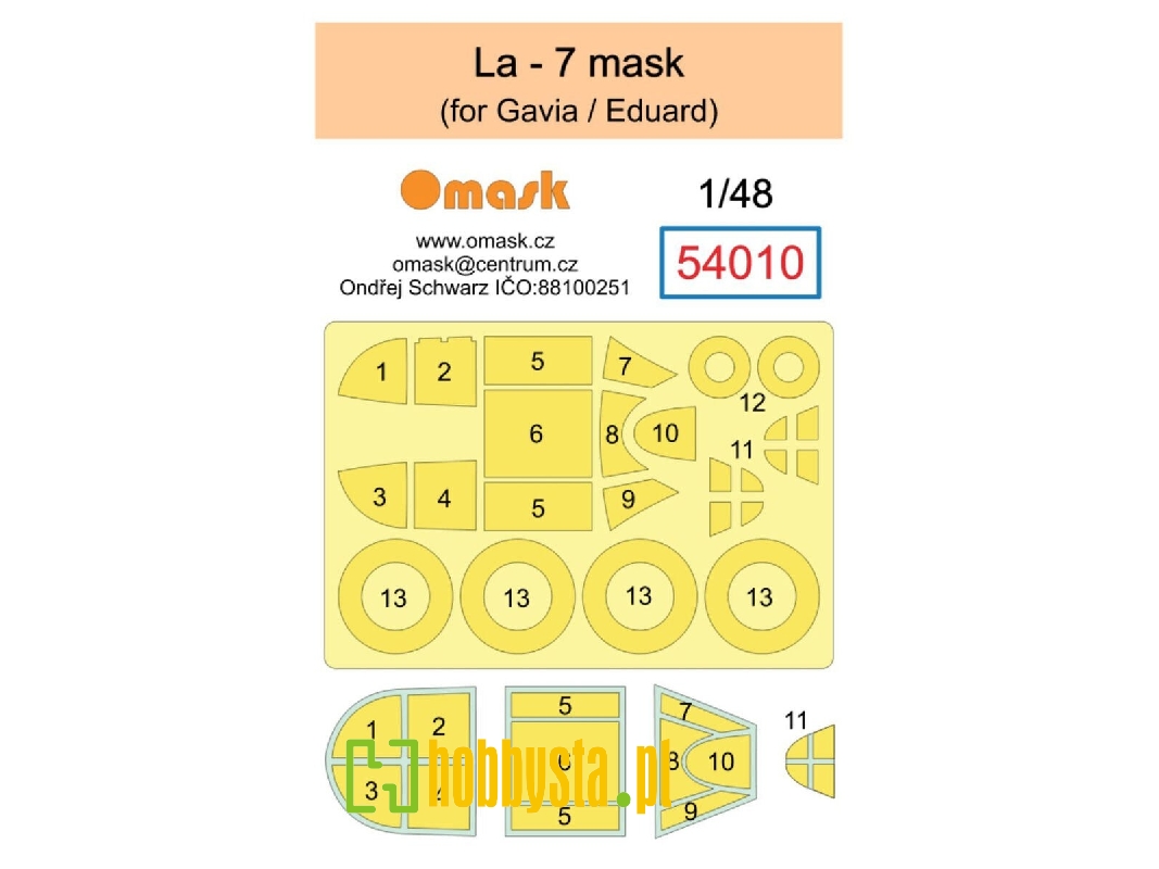 Lavochkin La-7 Masks (For Gavia / Eduard Kits) - image 1 Lavochkin La-7 Masks (For Gavia / Eduard Kits) - image 1