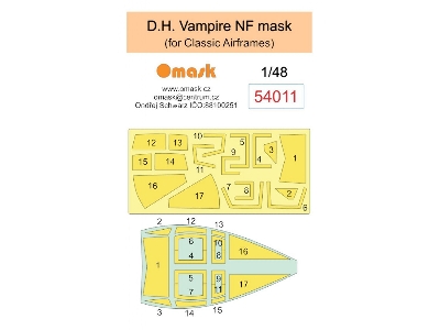 De Havilland Vampire Nf Masks (For Classic Airframes Kits) - image 1