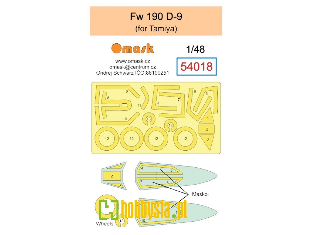 Focke-wulf Fw 190 D-9 Masks (For Tamiya Kits) - image 1 Focke-wulf Fw 190 D-9 Masks (For Tamiya Kits) - image 1