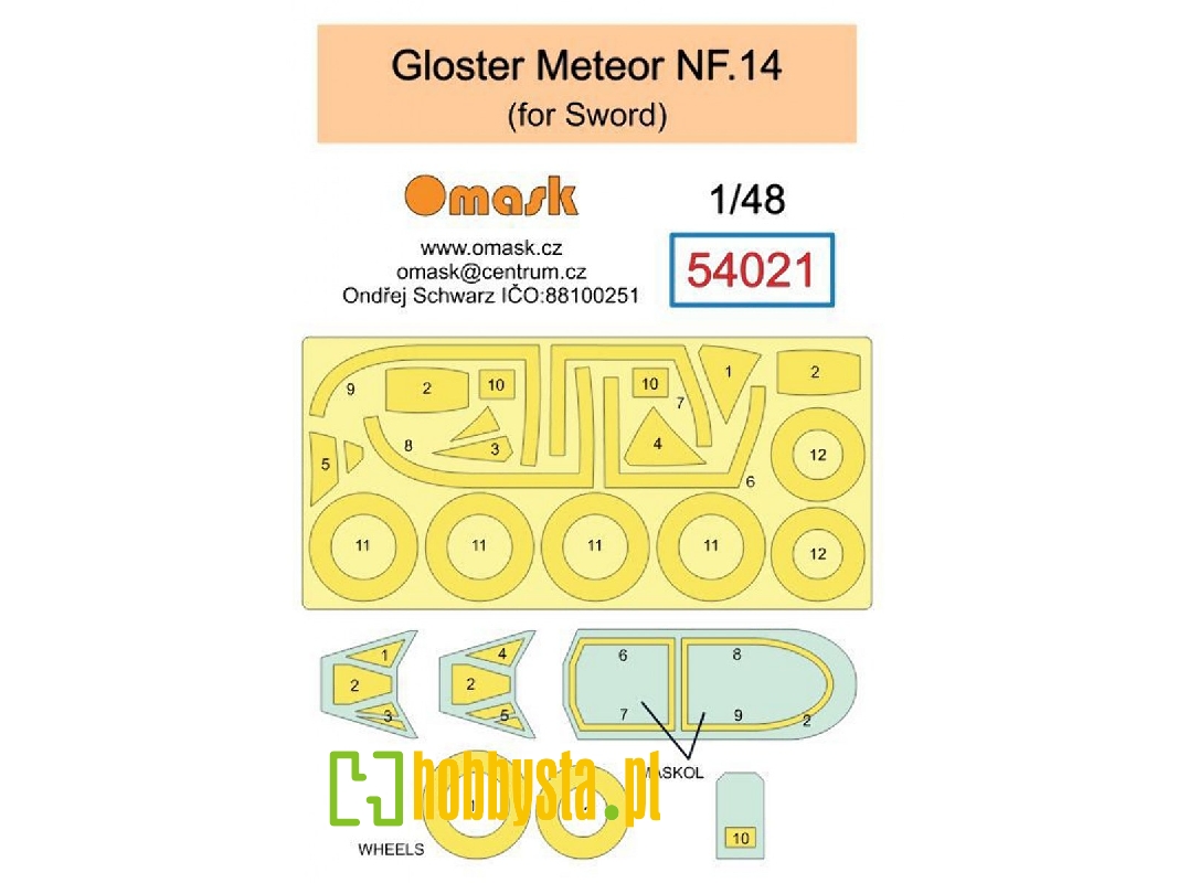 Gloster Meteor Nf.14 Masks (For Sword Kits) - image 1 Gloster Meteor Nf.14 Masks (For Sword Kits) - image 1