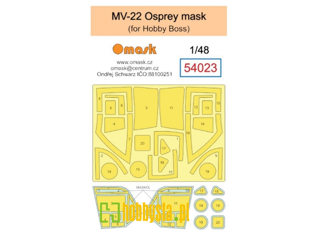 Boeing Mv-22 Osprey Masks (For Hobby Boss Kits) - image 1 Boeing Mv-22 Osprey Masks (For Hobby Boss Kits) - image 1