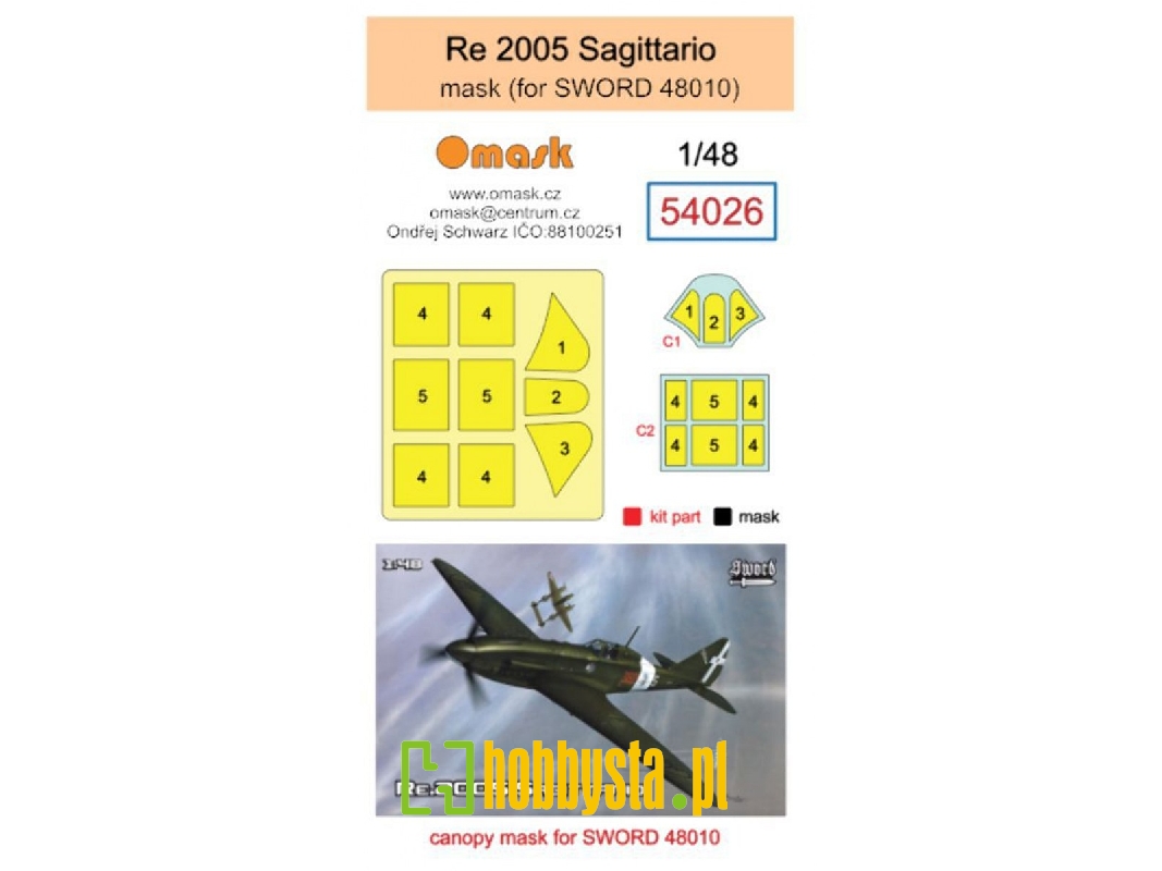 Reggiane Re 2005 Sagittario Masks (For Sword 48010) - image 1