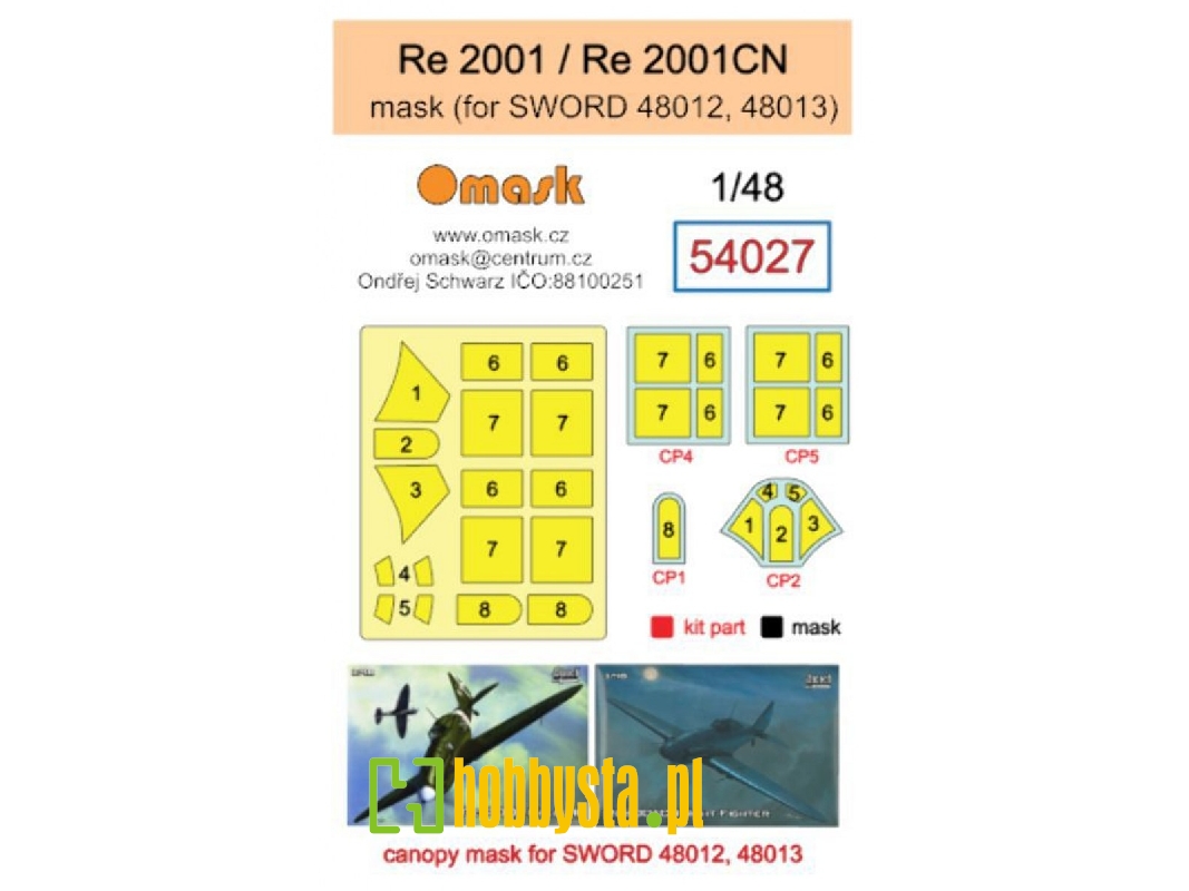 Reggiane Re 2001 / Re 2001cn Masks (For Sword 48012 / 48013) - image 1 Reggiane Re 2001 / Re 2001cn Masks (For Sword 48012 / 48013) - image 1