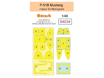 North American P-51 B Mustang Masks (For Monogram Kits) - image 1