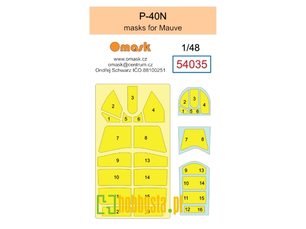 Curtiss P-40 N Masks (For Mauve Kits) - image 1 Curtiss P-40 N Masks (For Mauve Kits) - image 1