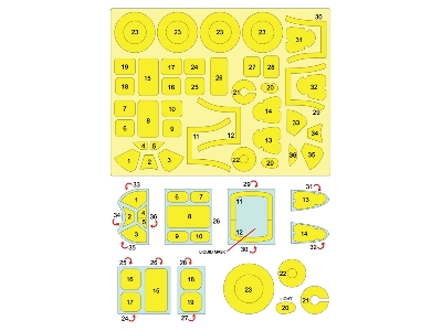 North American P-51 B Mustang Double-sided Masks (For Tamiya Kits) - image 2