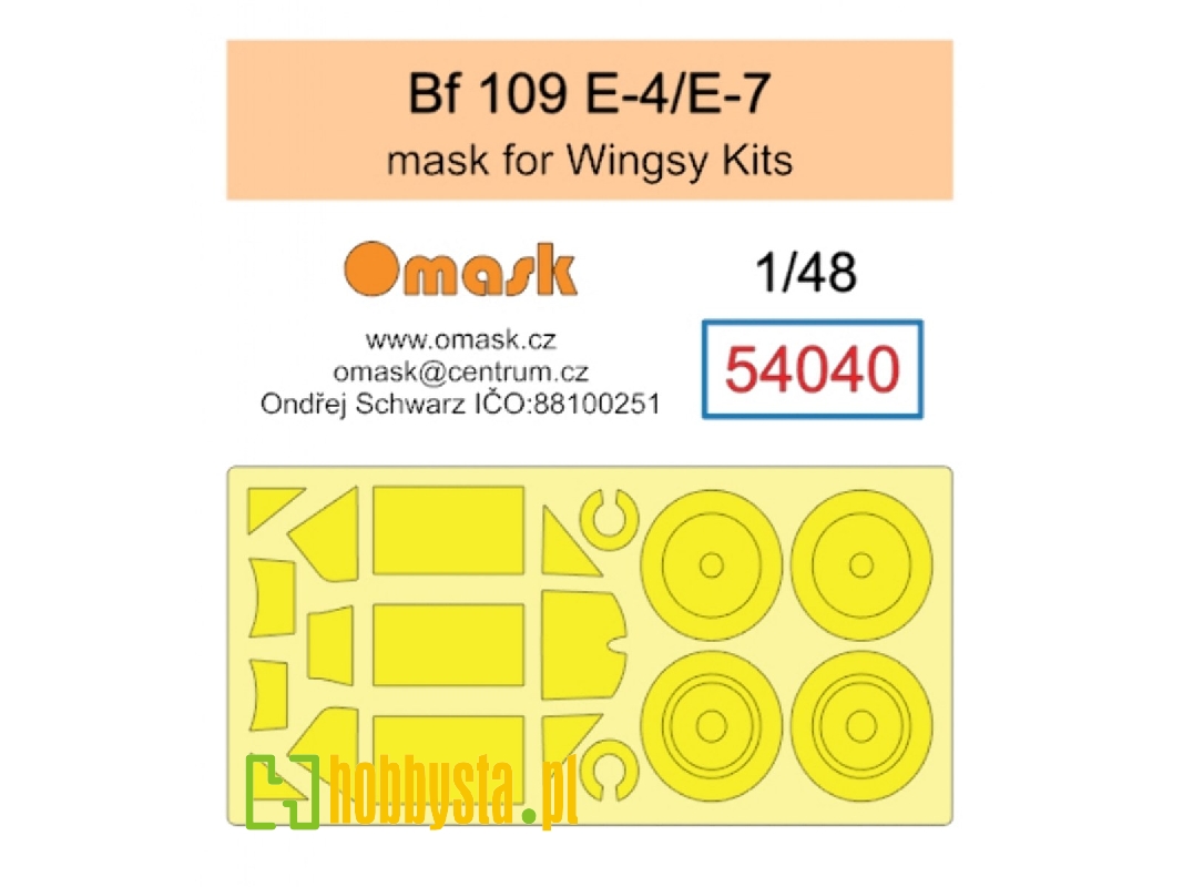 Messerschmitt Bf-109 E-4 / E-7 Masks (For Wingsy Kits) - image 1 Messerschmitt Bf-109 E-4 / E-7 Masks (For Wingsy Kits) - image 1