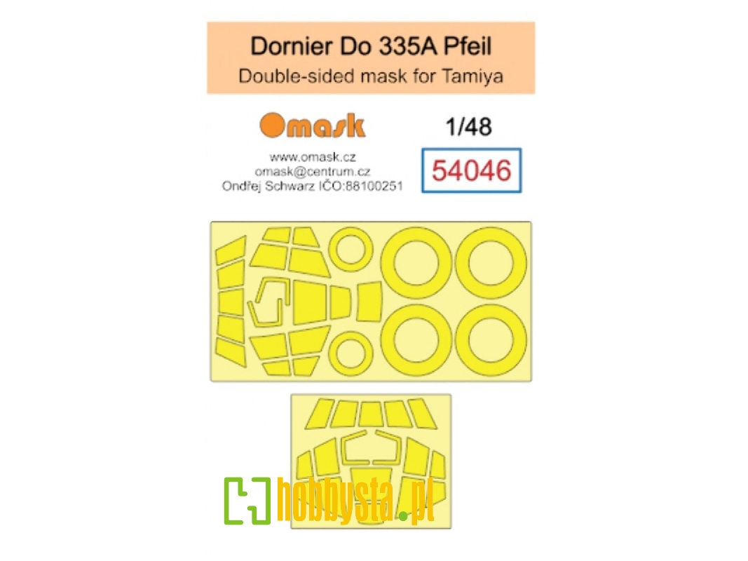 Dornier Do 335 A Pfeil Double-sided Masks (For Tamiya Kits) - image 1 Dornier Do 335 A Pfeil Double-sided Masks (For Tamiya Kits) - image 1