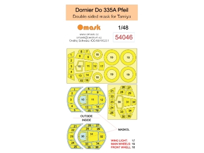 Dornier Do 335 A Pfeil Double-sided Masks (For Tamiya Kits) - image 2
