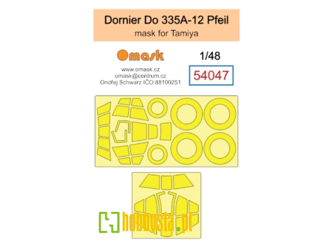 Dornier Do 335 A-12 Pfeil Masks (For Tamiya Kits) - image 1 Dornier Do 335 A-12 Pfeil Masks (For Tamiya Kits) - image 1