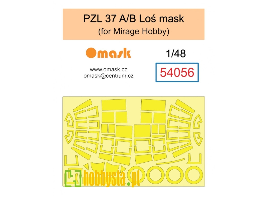 Pzl 37 A/B łoś Mask (For Mirage Hobby) - image 1 Pzl 37 A/B łoś Mask (For Mirage Hobby) - image 1
