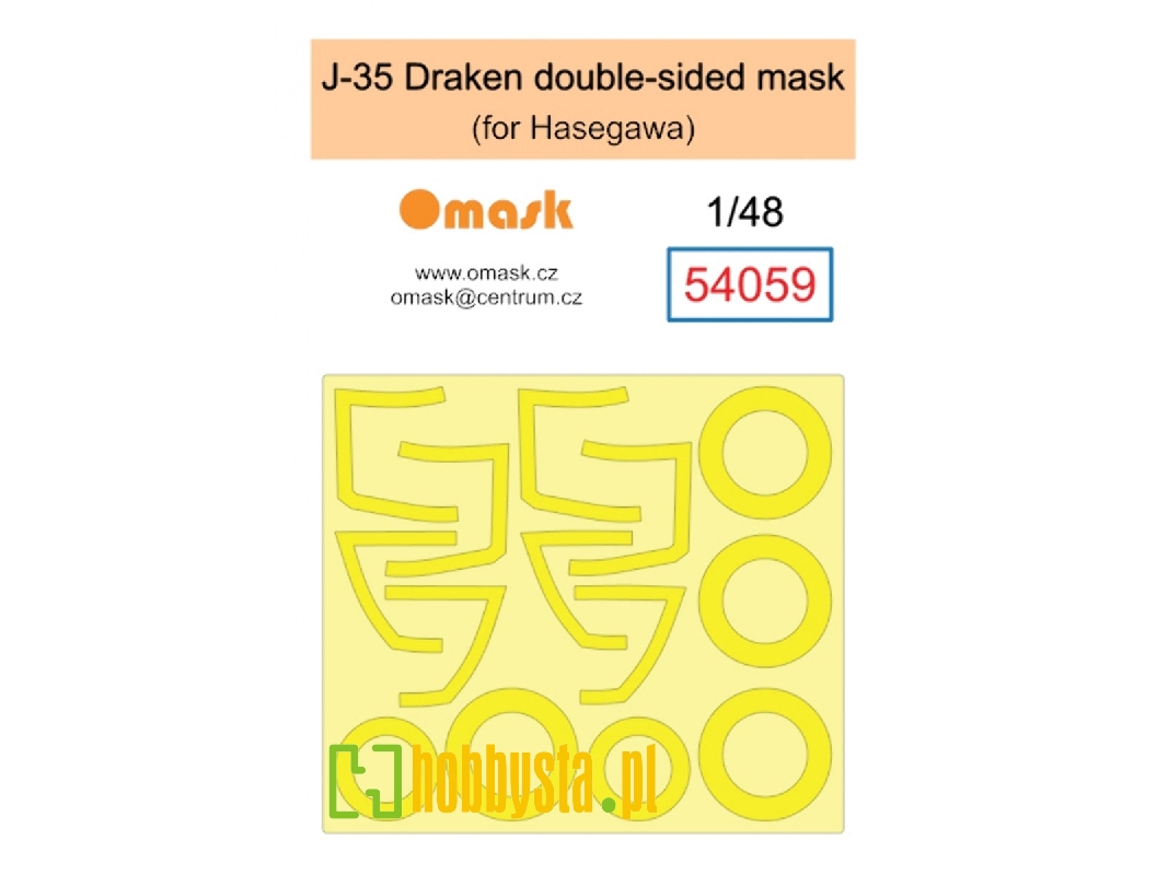 J-35 Draken Double Sided Mask (For Hasegawa) - image 1 J-35 Draken Double Sided Mask (For Hasegawa) - image 1