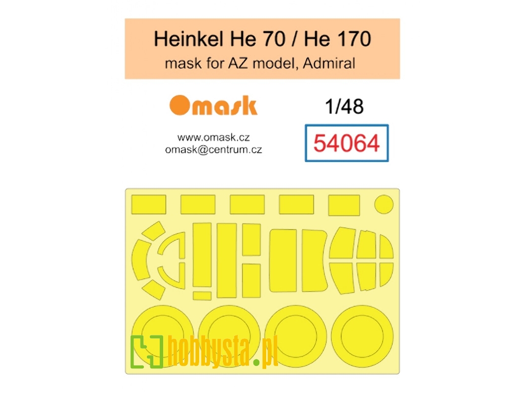 Heinkel He 70 / He 170 Mask (For Az Model, Admiral) - image 1 Heinkel He 70 / He 170 Mask (For Az Model, Admiral) - image 1