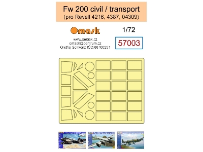Focke-wulf Fw 200 Civil And Transport Version Masks (For Revell Kits) - image 1