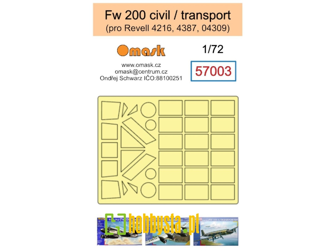Focke-wulf Fw 200 Civil And Transport Version Masks (For Revell Kits) - image 1 Focke-wulf Fw 200 Civil And Transport Version Masks (For Revell Kits) - image 1