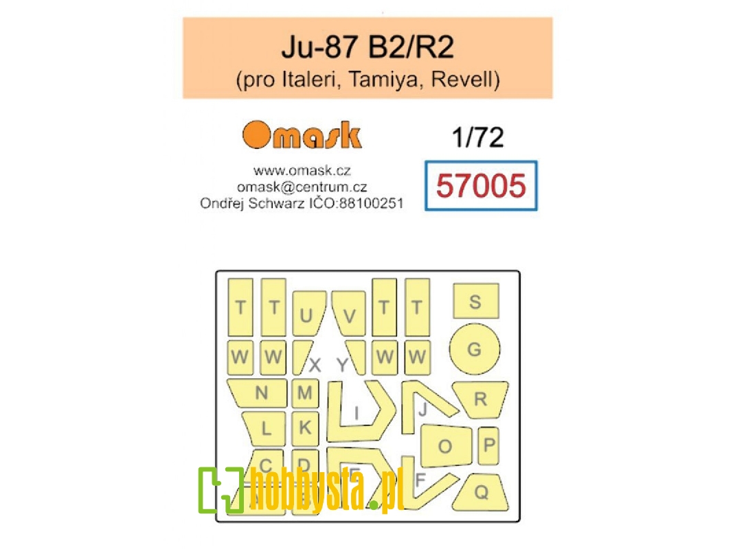 Junkers Ju-87 B-2 / R-2 Masks (For Italeri / Revell / Tamiya Kits) - image 1 Junkers Ju-87 B-2 / R-2 Masks (For Italeri / Revell / Tamiya Kits) - image 1