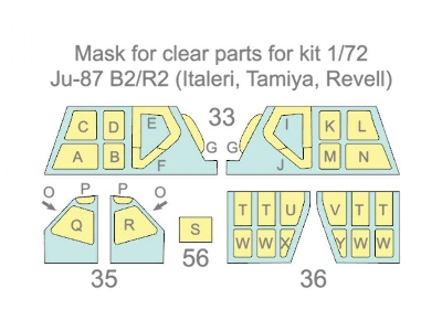 Junkers Ju-87 B-2 / R-2 Masks (For Italeri / Revell / Tamiya Kits) - image 2