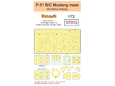 North American P-51 B/C Mustang Masks (For Arma Hobby Kits) - image 1