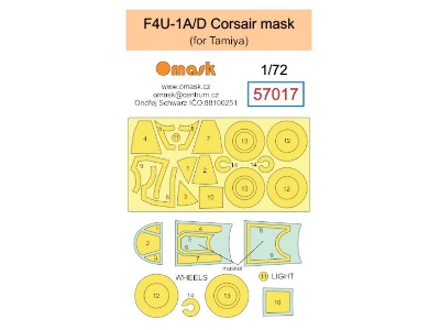 Vought F4u-1 A/D Corsair Masks (For Tamiya Kits) - image 1