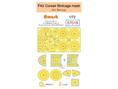 Vought F4u Corsair Birdcage Mask (For Tamiya Kits) - image 1