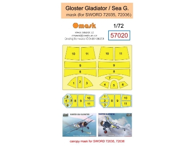 Gloster Gladiator / Sea Gladiator Masks (For Sword 72035 And 72036 Kits) - image 1