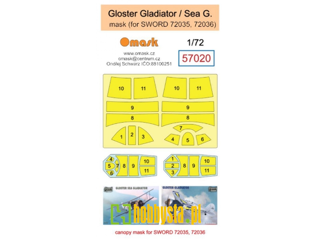 Gloster Gladiator / Sea Gladiator Masks (For Sword 72035 And 72036 Kits) - image 1 Gloster Gladiator / Sea Gladiator Masks (For Sword 72035 And 72036 Kits) - image 1