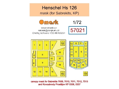 Henschel Hs 126 Masks (For Sabre Kits And Kp) - image 1
