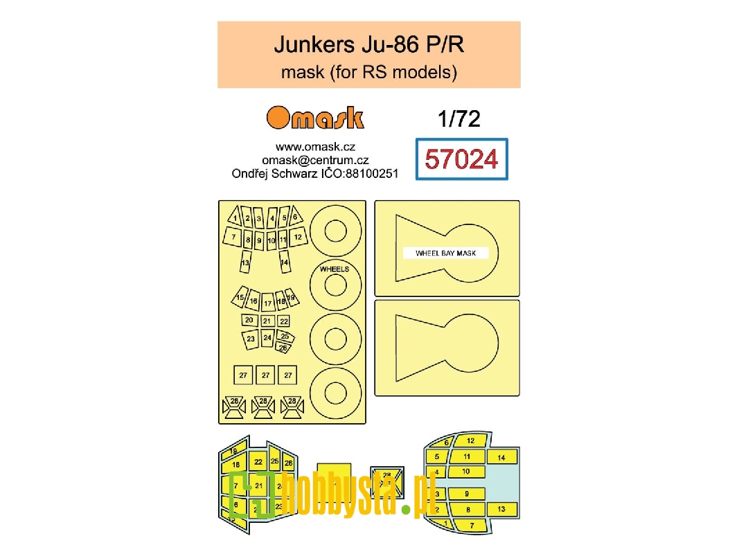 Junkers Ju-86 P/R Masks (For Rs Models Kits) - image 1 Junkers Ju-86 P/R Masks (For Rs Models Kits) - image 1