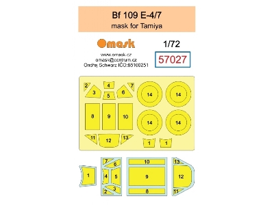 Messerschmitt Bf-109 E-4/7 Mask (For Tamiya Kits) - image 1