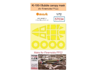 Ki-100-i Bubble Canopy Mask (For Finemolds Fp22) - image 1
