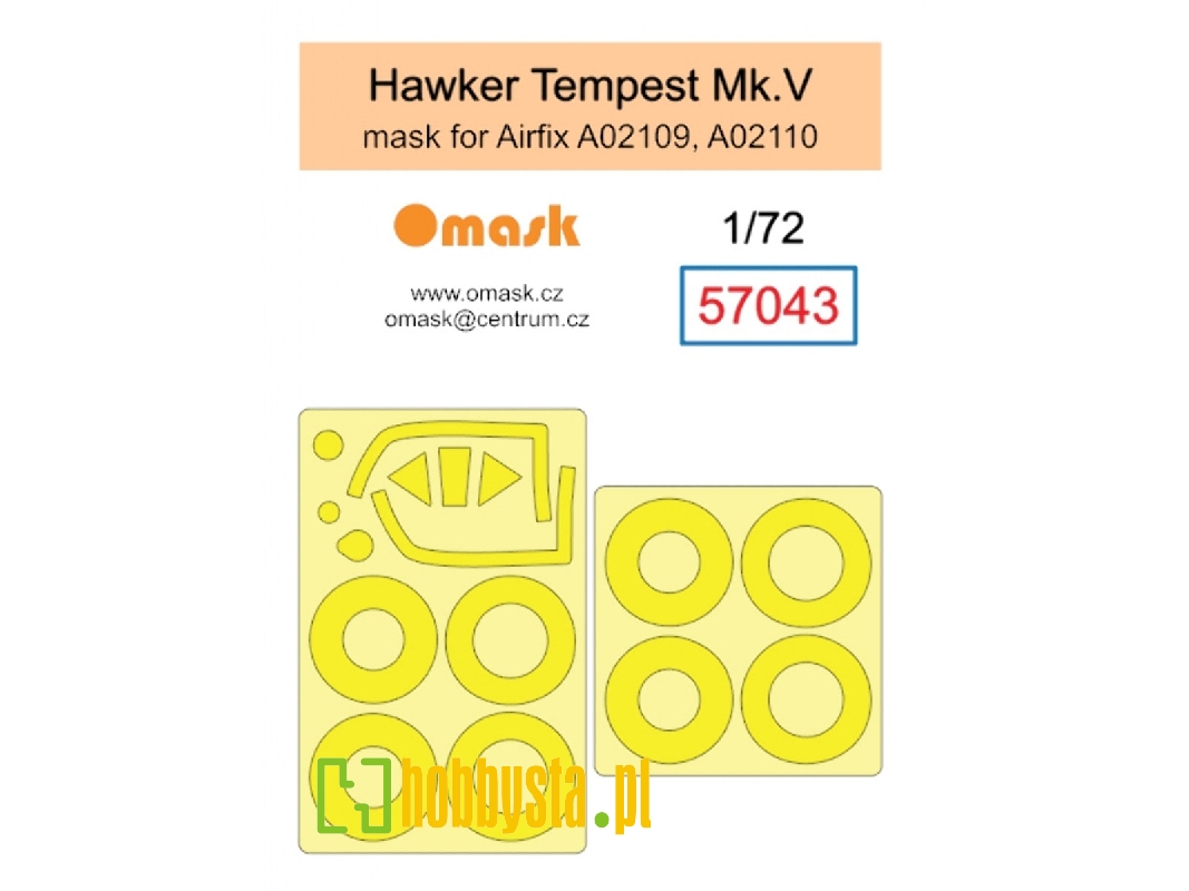 Hawker Tempest Mk.V Mask (For Airfix A02109, A02110) - image 1 Hawker Tempest Mk.V Mask (For Airfix A02109, A02110) - image 1