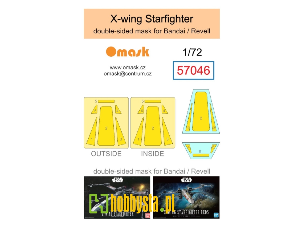 X-wing Starfighter - Double Sided Mask (For Bandai / Revell) - image 1