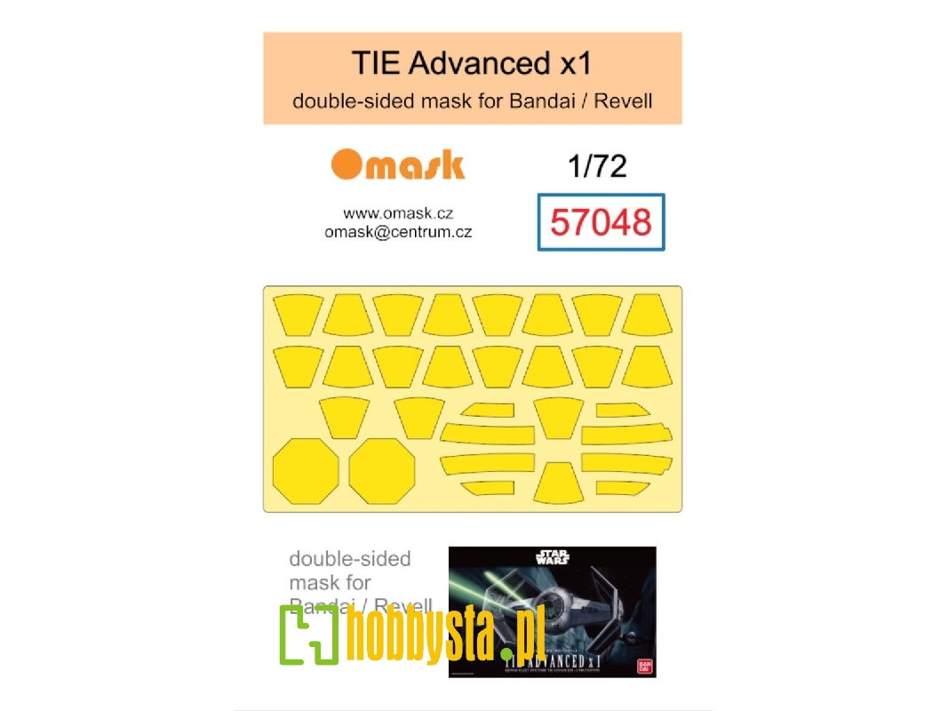 Tie Advanced X1 - Double Sided Mask (For Bandai/Revell) - image 1 Tie Advanced X1 - Double Sided Mask (For Bandai/Revell) - image 1