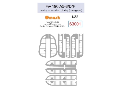 Fw 190 A5-8/D/F Masks For Control Surfaces (For Hasegawa) - image 1