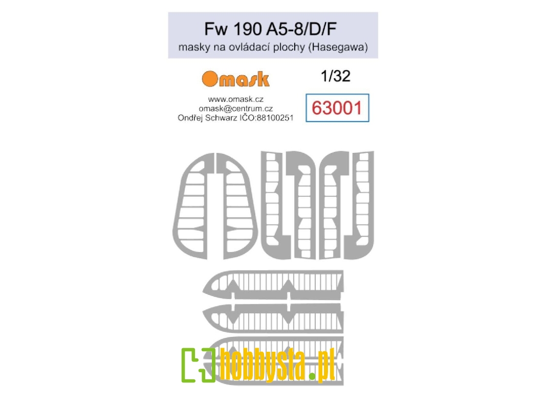 Fw 190 A5-8/D/F Masks For Control Surfaces (For Hasegawa) - image 1 Fw 190 A5-8/D/F Masks For Control Surfaces (For Hasegawa) - image 1
