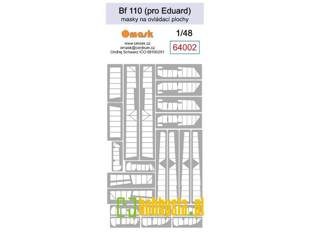 Bf 110 Masks For Control Surfaces (For Eduard) - image 1 Bf 110 Masks For Control Surfaces (For Eduard) - image 1