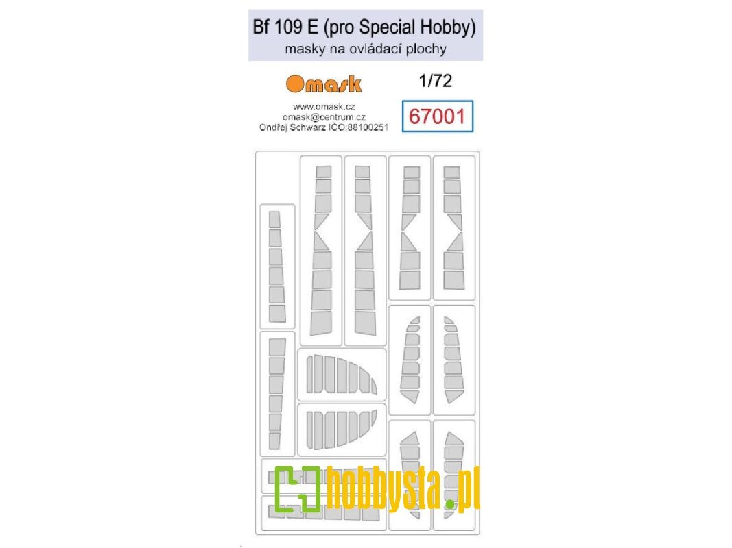 Bf 109 E Masks For Control Surfaces (For Special Hobby) - image 1 Bf 109 E Masks For Control Surfaces (For Special Hobby) - image 1
