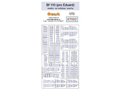 Bf 110 Masks For Control Surfaces (For Eduard) - image 1