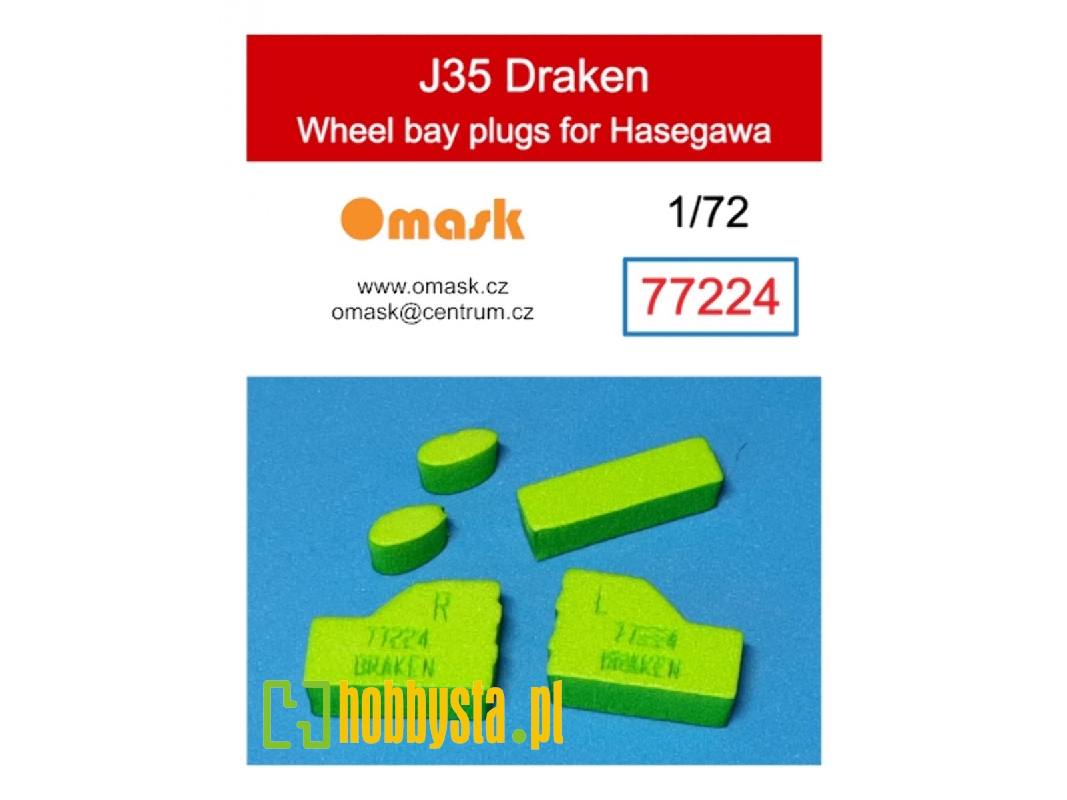 J35 Draken Wheel Bay Plugs (For Hasegawa) - image 1