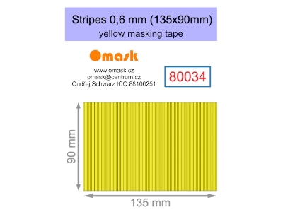 Stripes 0,6 Mm (135 X 90 Mm) Yellow Masking Tape - image 1