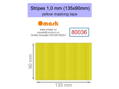 Stripes 1,0 Mm (135 X 90 Mm) Yellow Masking Tape - image 1