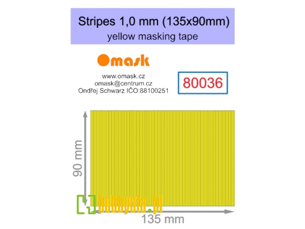 Stripes 1,0 Mm (135 X 90 Mm) Yellow Masking Tape - image 1 Stripes 1,0 Mm (135 X 90 Mm) Yellow Masking Tape - image 1