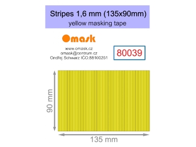 Stripes 1,6 Mm (135 X 90 Mm) Yellow Masking Tape - image 1