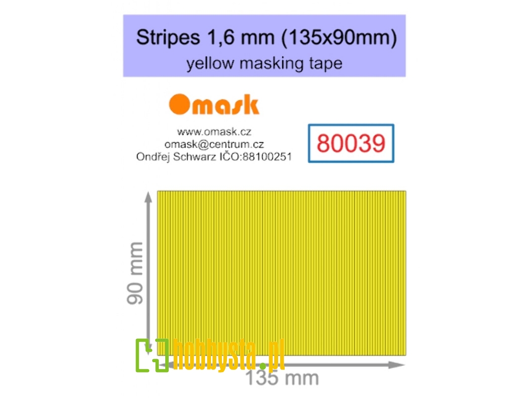 Stripes 1,6 Mm (135 X 90 Mm) Yellow Masking Tape - image 1