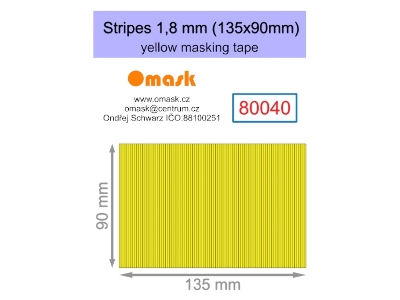 Stripes 1,8 Mm (135 X 90 Mm) Yellow Masking Tape - image 1